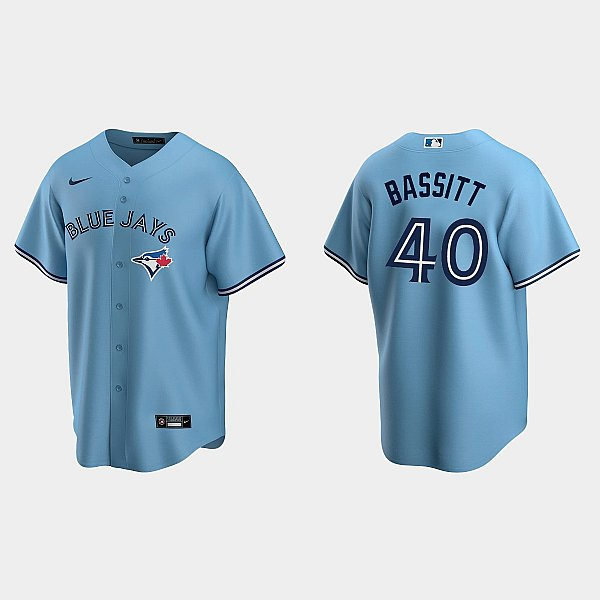 Mens Toronto Blue Jays #40 Chris Bassitt Nike Powder Blue Alternate Coolbase Jersey